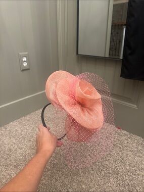 Women’s Pink Fascinator Headband with Veil